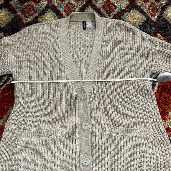 Beige Knit Grandpa Sweater - Picture 6 of 10
